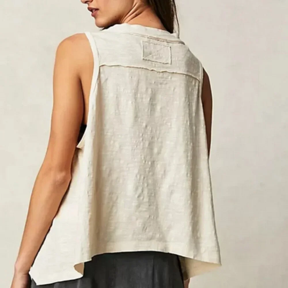 Free People We The Free Josie Henley Tank Sleeveless Button Top M